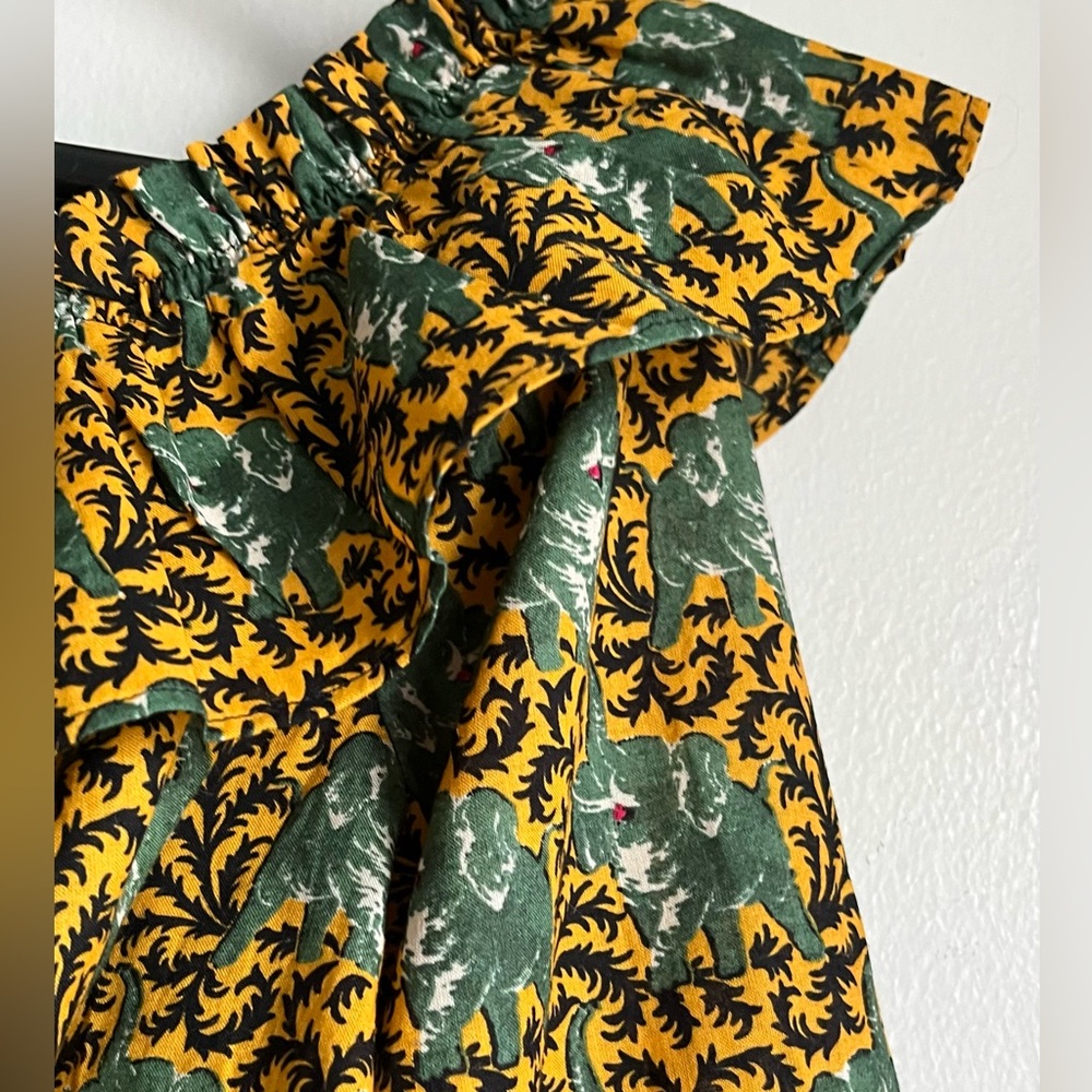J. CREW Ruffled Elephant Print Blouse - Picture 10 of 15